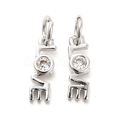 Rack Plating Brass Cubic Zirconia Charms KK-K270-25P-1