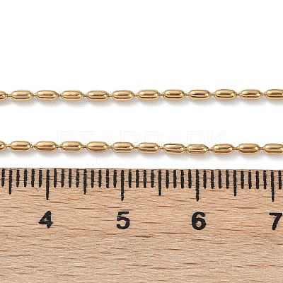 Ion Plating(IP) 304 Stainless Steel Oval Ball Chain Necklace for Men Women X-NJEW-M200-09G-1