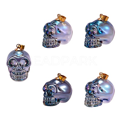 5Pcs Electroplate K9 Glass Pendants EGLA-SZ0001-31-1
