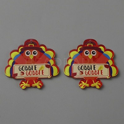 Thanksgiving Day Opaque Acrylic Pendants SACR-WH0006-22A-1