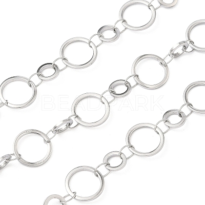 304 Stainless Steel Ring Link Chains CHS-G044-05P-01-1