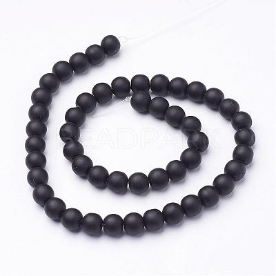 Synthetic Black Stone Beads Strands G508-6-1