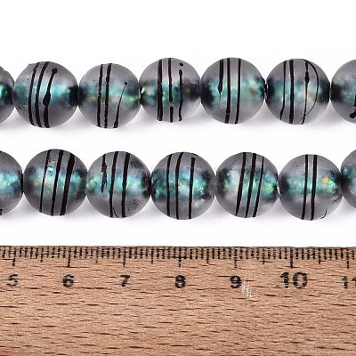 Frosted Handmade Foil Glass Beads Strands FOIL-Q002-02B-1