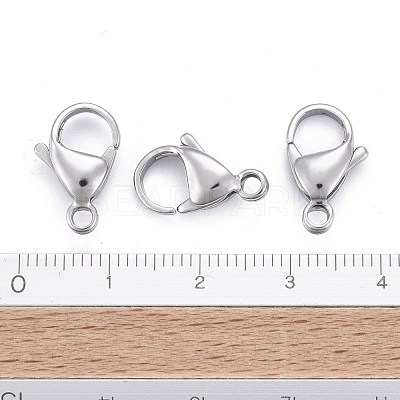 Tarnish Resistant 304 Stainless Steel Lobster Claw Clasps X-STAS-AB15-1