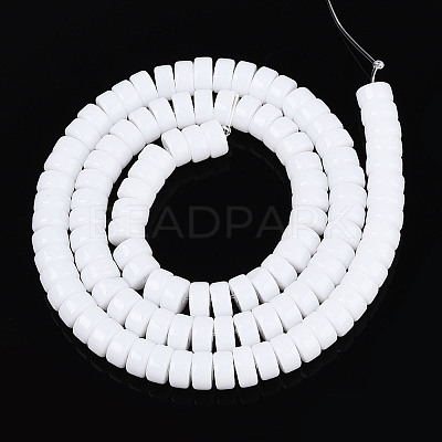 Opaque Solid Color Glass Beads Strands GLAA-N026-3x6mm-02-1