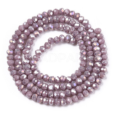 Electroplate Glass Beads Strands EGLA-A034-P1mm-B19-1