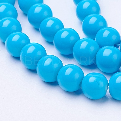 Painted Glass Bead Strands DGLA-S071-8mm-12-1