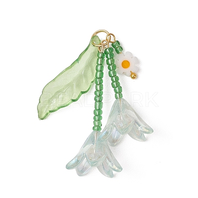 Glass Seed Beaded Pendants PALLOY-MZ01240-1