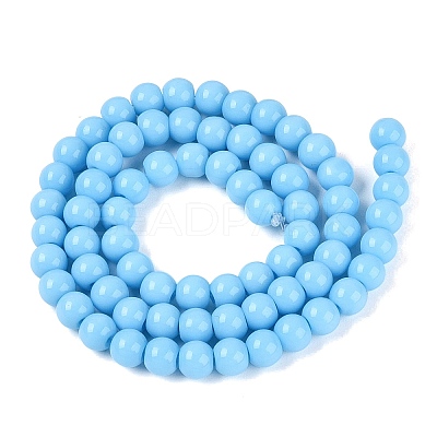 Opaque Solid Color Glass Beads Strands LS-GLAA-T032-P6mm-22-1