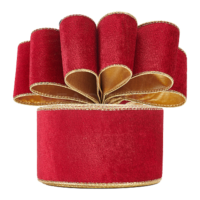 10 Yards Single Face Velvet Ribbons SRIB-WH0026-10B-1