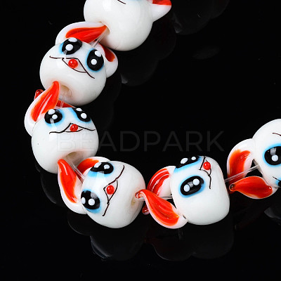 Handmade Bumpy Lampwork Beads Strands LAMP-Q031-014-1