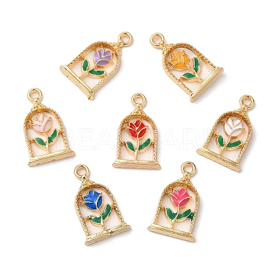Eco-friendly Alloy Enamel Pendants PALLOY-M212-08G-1