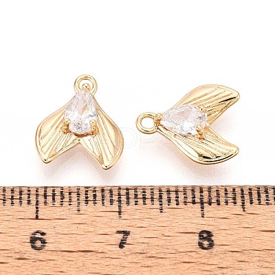 Brass Micro Pave Cubic Zirconia Pendants KK-T071-38G-1