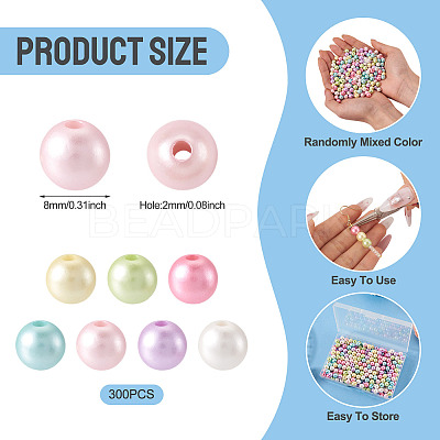 300Pcs Opaque Acrylic Imitation Pearl Beads OACR-TA0004-95A-1