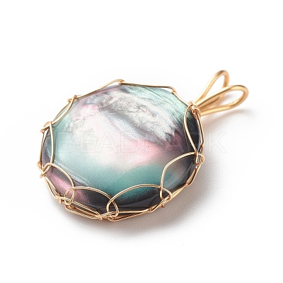 Resin Imitation Shell Pendants PALLOY-JF01851-1
