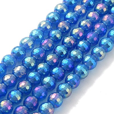 Electroplated Natural White Jade Beads Strands G-Z038-A01-01AB-1