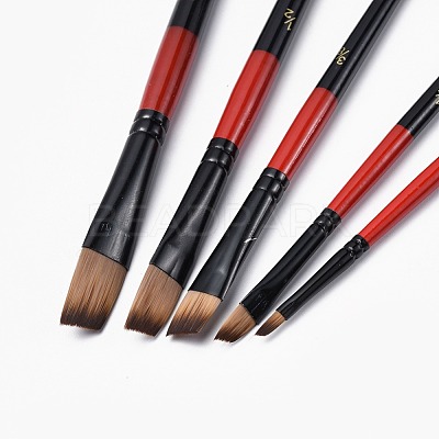 Wooden Paint Brushes Pens Sets AJEW-L074-04-1