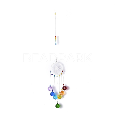 Crystals Chandelier Suncatchers Prisms Chakra Hanging Pendant AJEW-Q142-01-1