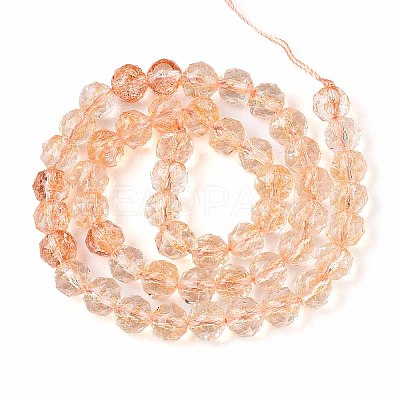 Crackle Transparent Glass Beads Strands X1-GLAA-N063-8mm-07-1