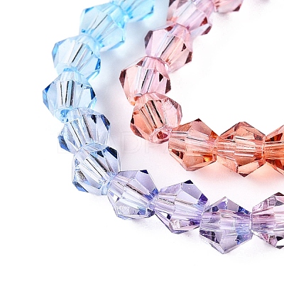 Gradient Color Baking Paint Glass Bead Strands DGLA-A039-T2mm-A015-1