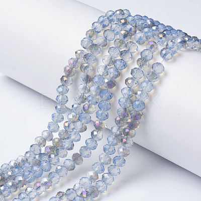 Electroplate Glass Beads Strands X-EGLA-A034-J4mm-F03-1
