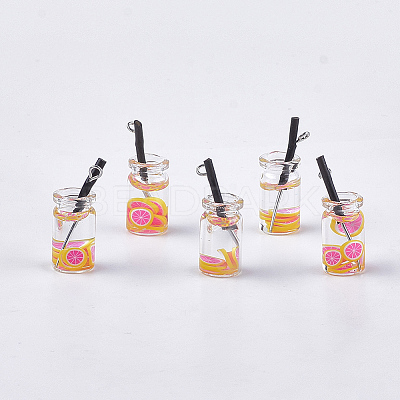 Glass Bottle Pendants X-CRES-N017-06H-1