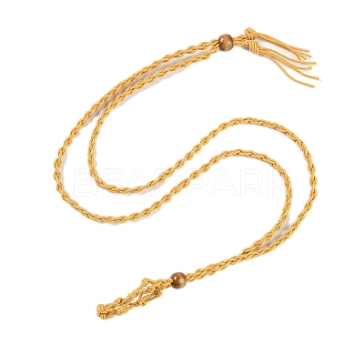 Braided Waxed Cord Empty Macrame Pouch Slider Necklace Making FIND-C061-01G-1