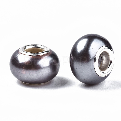 Imitation Pearl Style Resin European Beads RPDL-T003-001-1