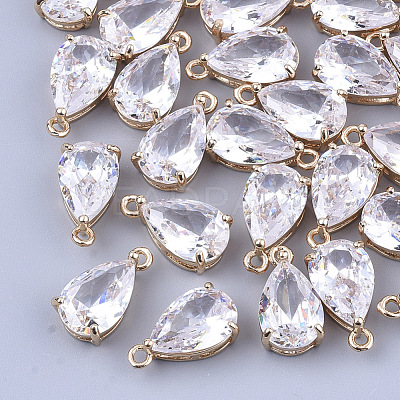 Transparent Glass Charms GLAA-T007-11G-1