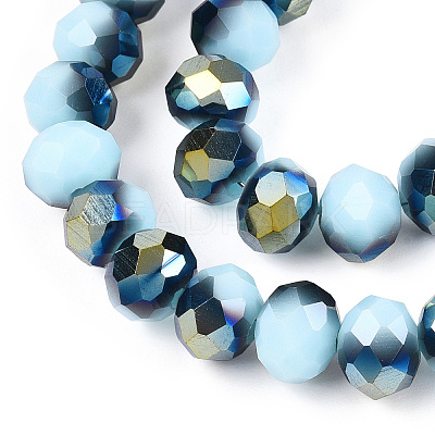 Electroplate Opaque Glass Beads Strands EGLA-A034-P6mm-S16-1
