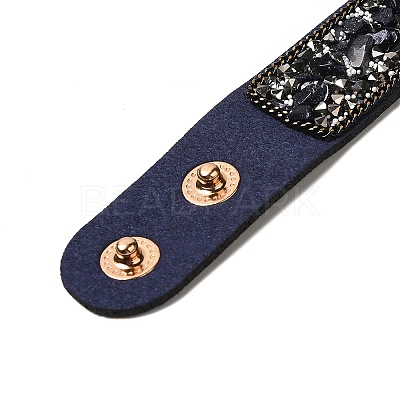 Faux Suede Snap Cord Bracelet LS-BJEW-F428-15-1