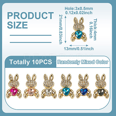 10Pcs UV Plating Alloy Pendants ALRI-TADJ0001-03-1