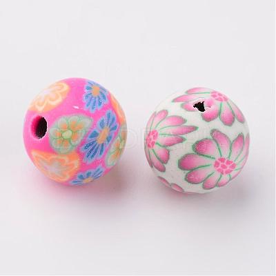 Handmade Polymer Clay Beads X-FM10mmY-1