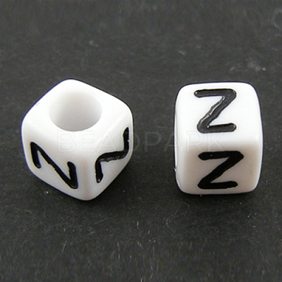 Letter Acrylic European Beads X-OPDL-R050-10mm-Z-1