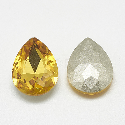 Pointed Back Glass Rhinestone Cabochons RGLA-T081-10x14mm-22-1