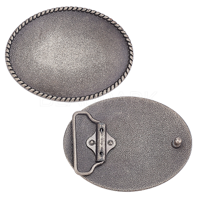 Alloy Oval Belt Buckles BUTT-WH0024-006-1