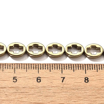 Electroplated Synthetic Non-magnetic Hematite Beads Strands G-L613-Z01-01F-1