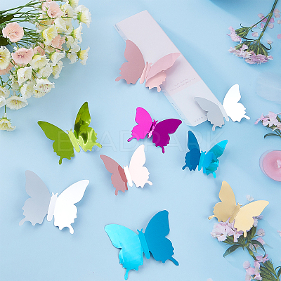 6 Sets 6 Colors PVC Mirror Wall Stickers DIY-GA0002-03-1