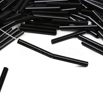 Opaque Glass Bugle Beads SEED-R028-2x20-C01-1