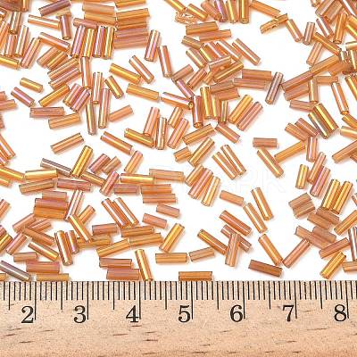 AB Color Plated Glass Bugle Beads X-SEED-R012-162C-1