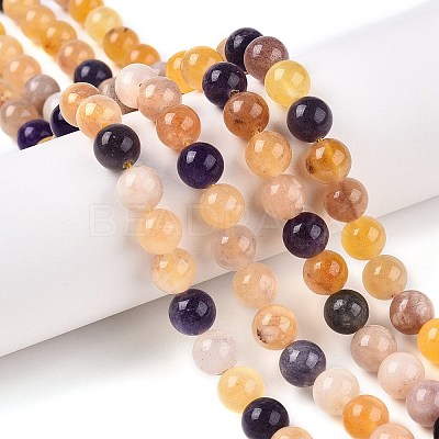 Dyed Natural White Jade Beads Strands G-T138-8mm-210-35-1