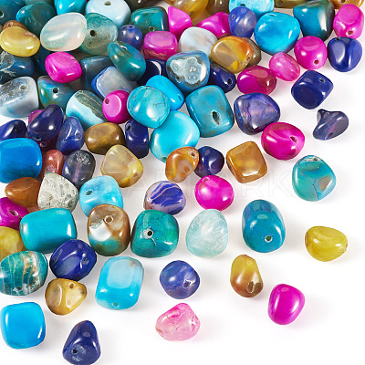 100Pcs 5 Colors Natural Agate Beads G-TA0002-51-1