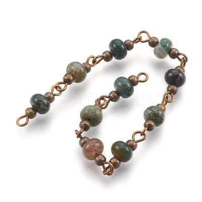 Handmade Natural & Synthetic Mixed Stone Beaded Chains AJEW-JB00444-1