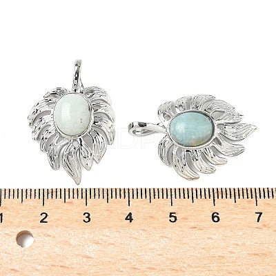 Natural Flower Amazonite Pendants G-L623-04P-08-1