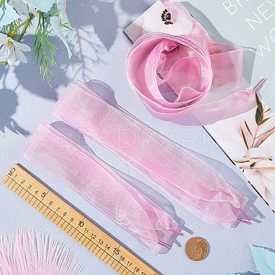 2 Pairs 2 Style Gradient Color Nylon Chiffon Shoe Laces FIND-GF0004-83A-1