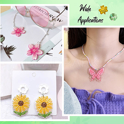 10Pcs 5 Style Transparent Acrylic Pendants TACR-TA0001-32-1