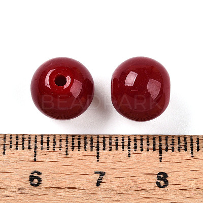 Opaque Solid Color Glass Beads GLAA-N007-10mm-A04-1