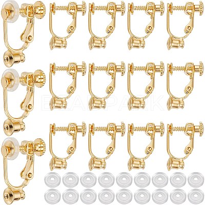 24Pcs Brass Screw On Clip-on Earring Findings KK-SP0001-20G-1