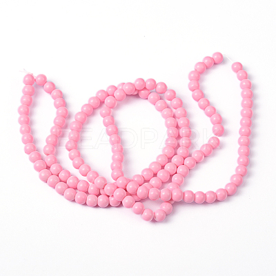 Painted Glass Bead Strands DGLA-S071-6mm-37-1