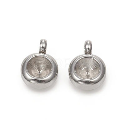 Tarnish Resistant 201 Stainless Steel Pendant Rhinestone Settings X-STAS-G224-27P-1